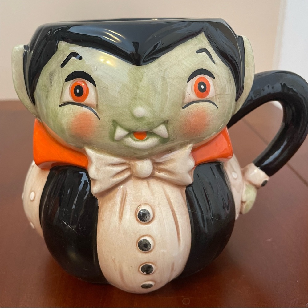 NIB JOHANNA PARKER PUMPKIN PEEPS BAT & VAMPIRE MUGS Cups Halloween Holiday Tea - Picture 8 of 16